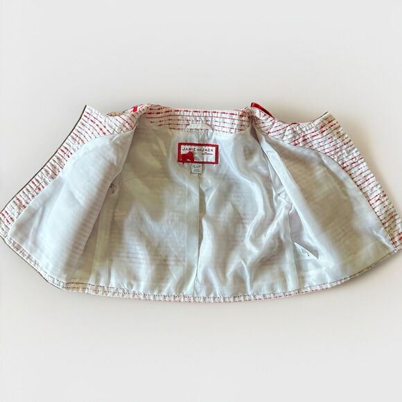 Janie and Jack Girls Pick Stitch Jacket Poppy Red Pattern Size 12-18 Months - Picture 7 of 10